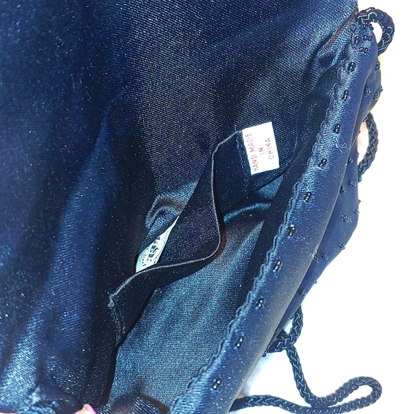 Geometric Design Beaded Corded Evening Purse - Picture 4 of 5